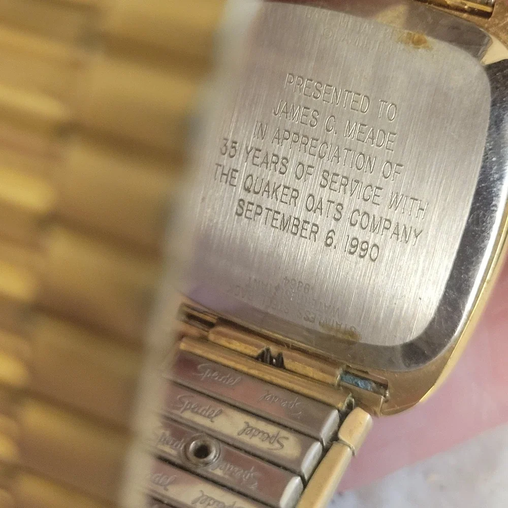 Hamilton Masterpiece Watch Mens OS Gold Excellent Quaker Oats 1990 Vintage Box